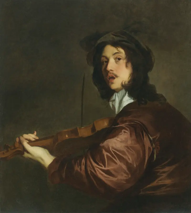 Ein Mann, der Violine spielt von Sir Peter Lely