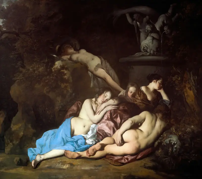 Nymphs by a Fountain av Sir Peter Lely