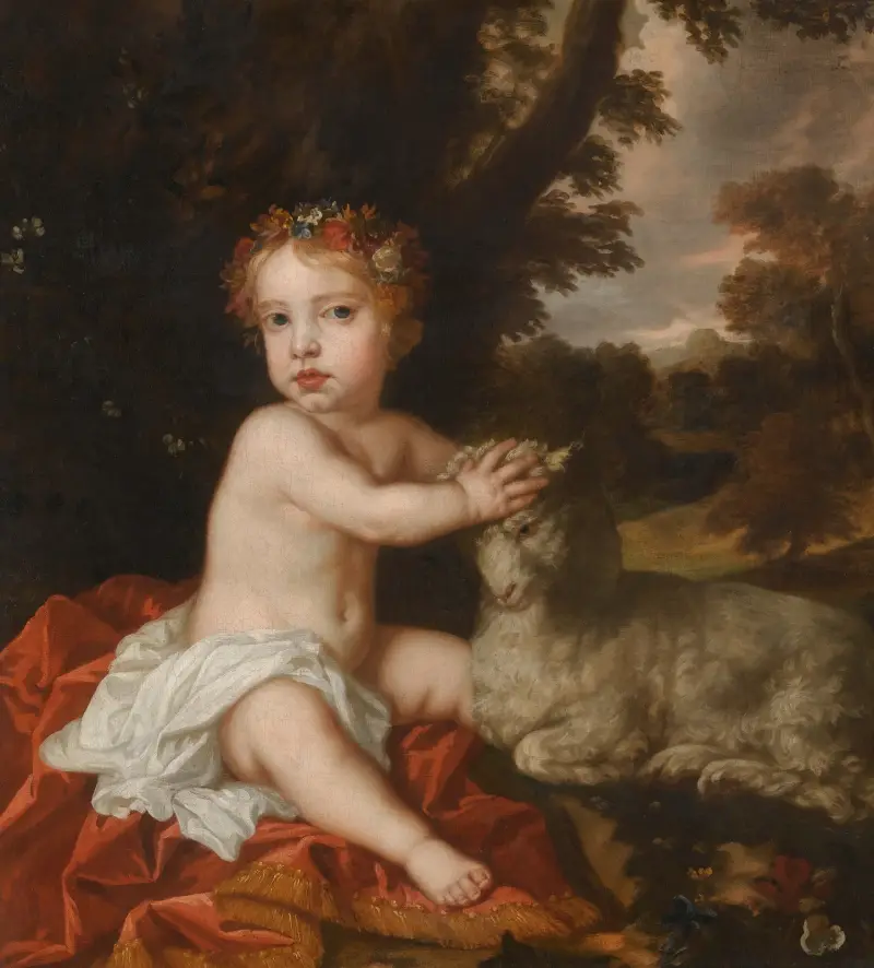 Portrait Of Princess Isabella (1676-1680) Daughter Of King James II And Mary Of Modena av Sir Peter Lely