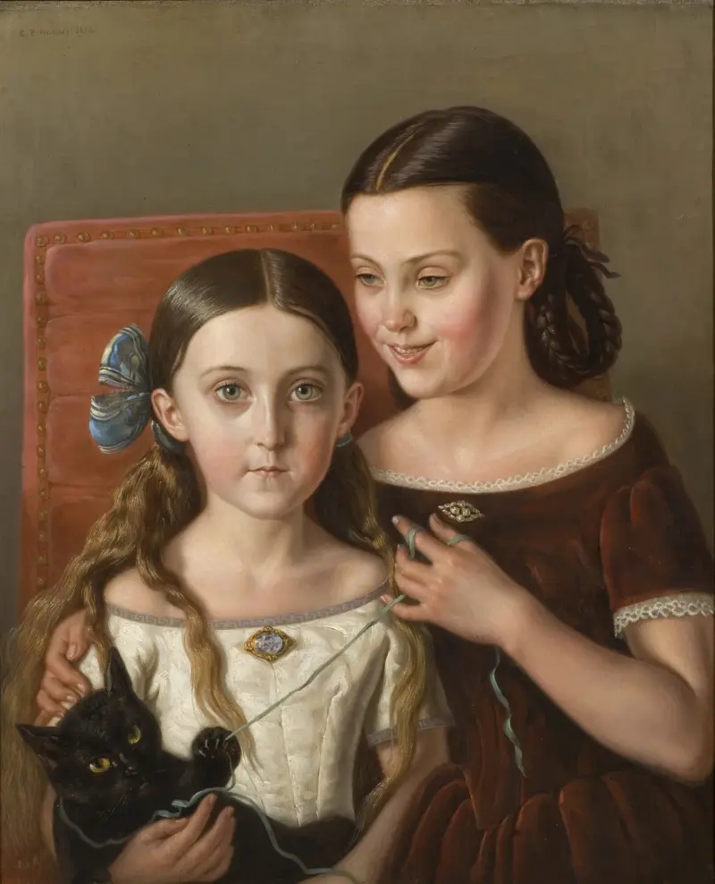 Sigrid and Anna Mazér, Nieces of the Artist av Carl Peter Mazer