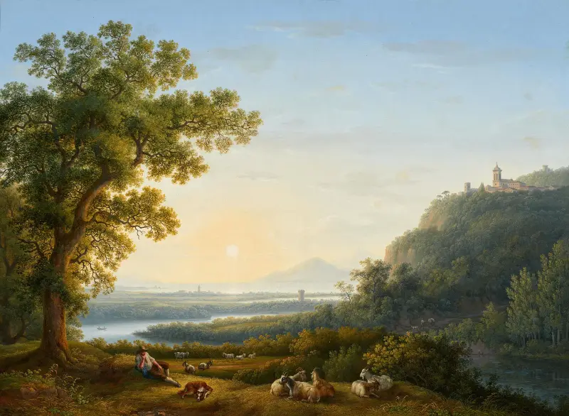 Krajina s řekou, Jacob Philipp Hackert