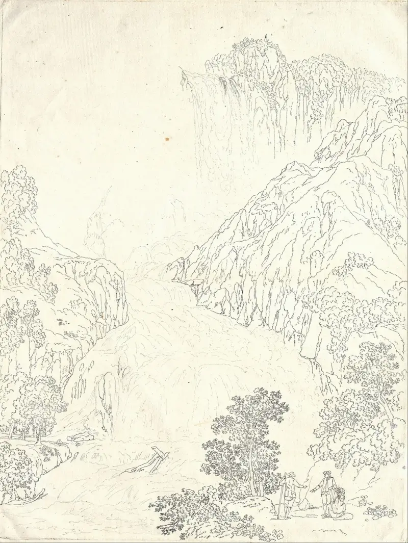 Vattenfallet Cascata delle Marmore vid Terni av Jacob Philipp Hackert