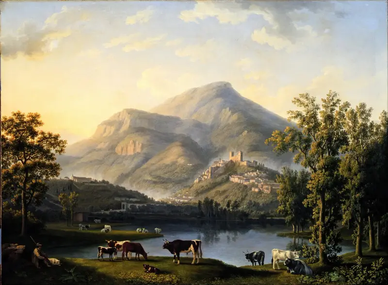 Vy över Itri (Landskap med utsikt över Itri) av Jacob Philipp Hackert