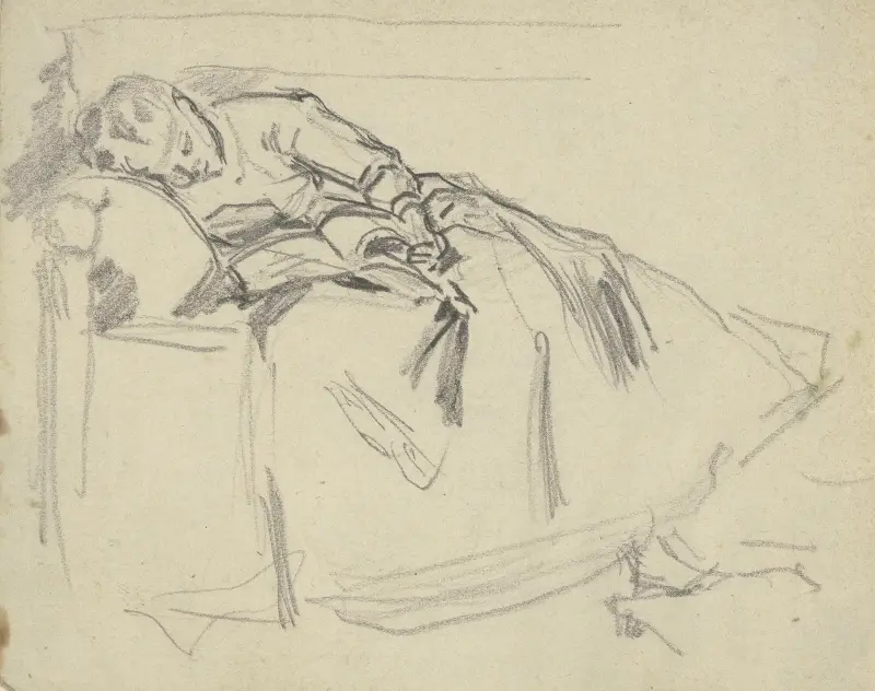 Auf dem Sofa eingeschlafene Frau von Philipp Rumpf