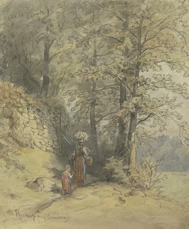 Partie vom Weg über die Eichen unterhalb des Philosophenwegs im Tal bei Kronberg av Philipp Rumpf