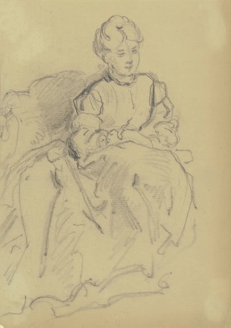 Woman in armchair av Philipp Rumpf