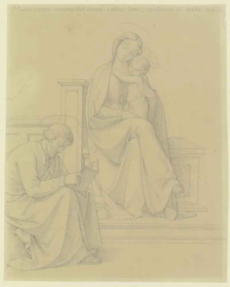 Die Heilige Familie, Joseph lesend av Philipp Veit