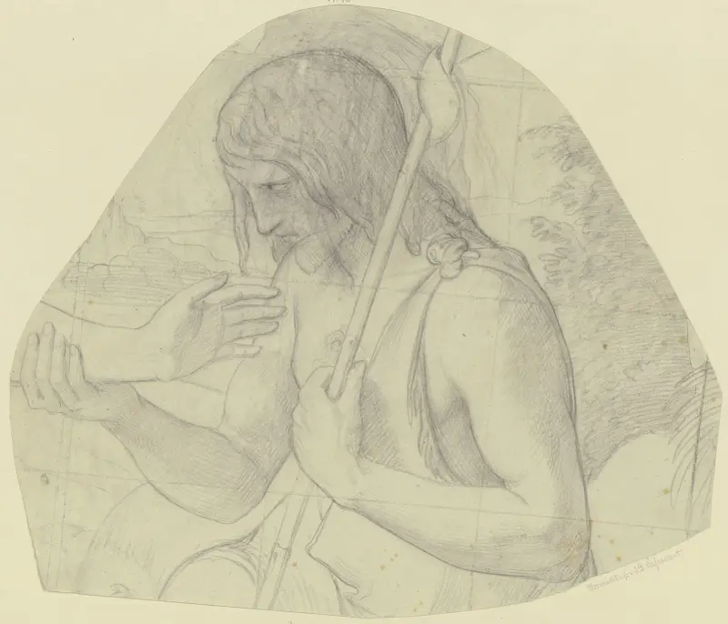Johannes Döparen som halvfigur med Kristi underarm av Philipp Veit