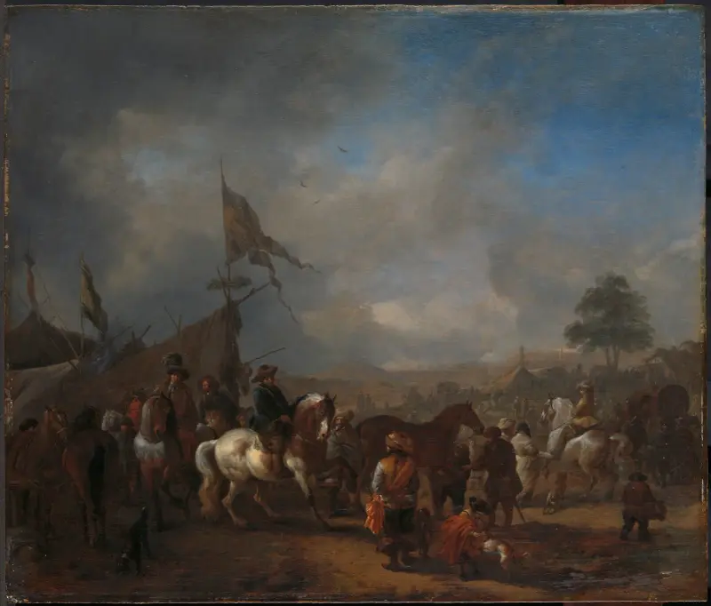 A Horse Fair near an Army Camp av Philips Wouwerman