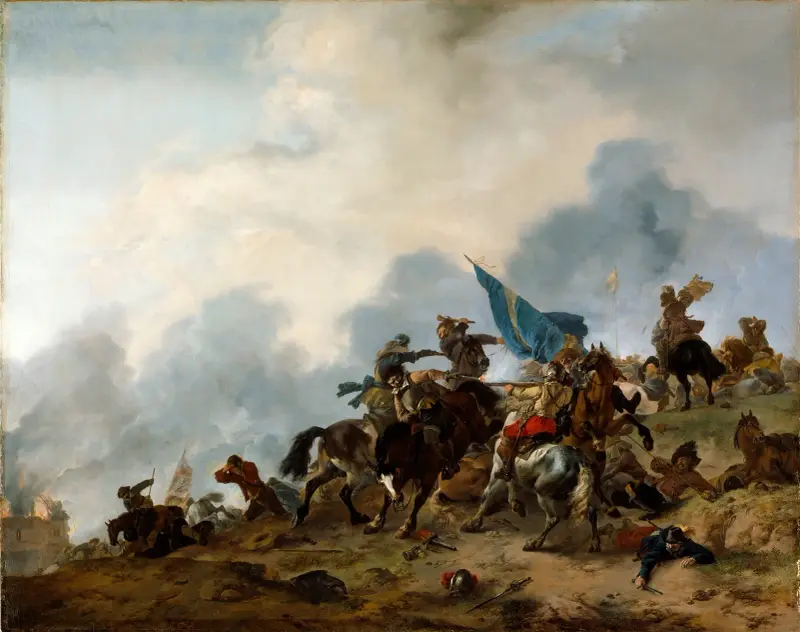 Schlachtszene, 1646 von Philips Wouwerman