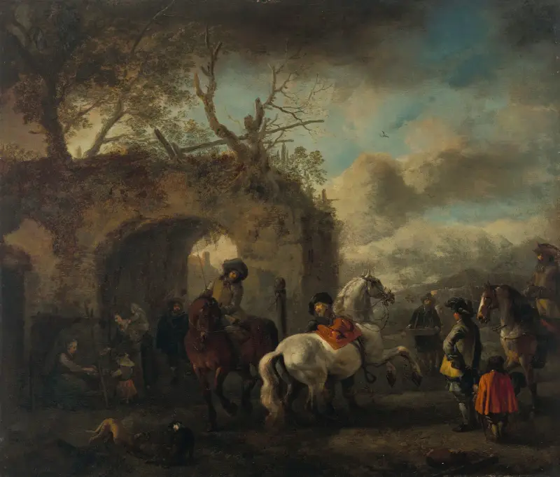 Ridskolan av Philips Wouwerman