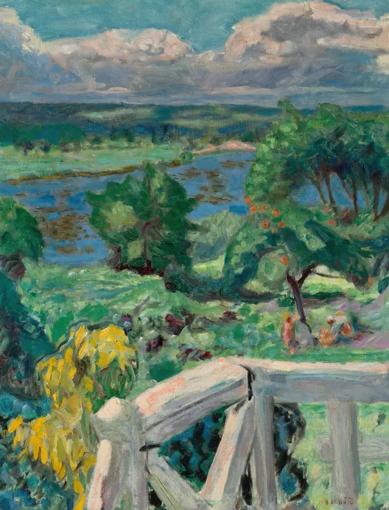 Sluneční záře (Terasa v 'Ma roulotte' ve Vernonnetu), Pierre Bonnard