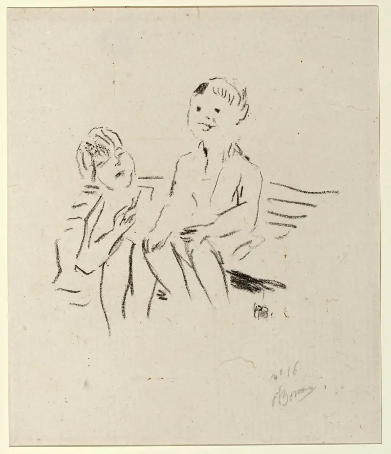 Deux enfants sur un banc av Pierre Bonnard