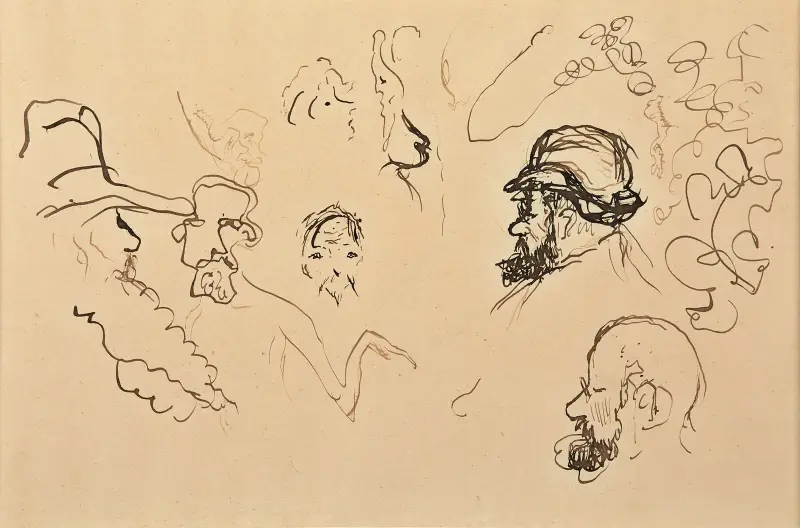 Studie von Köpfen (Pissarro – Toulouse-Lautrec) von Pierre Bonnard