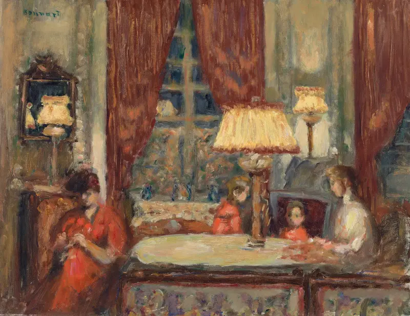 Abend unter den Lampen von Pierre Bonnard