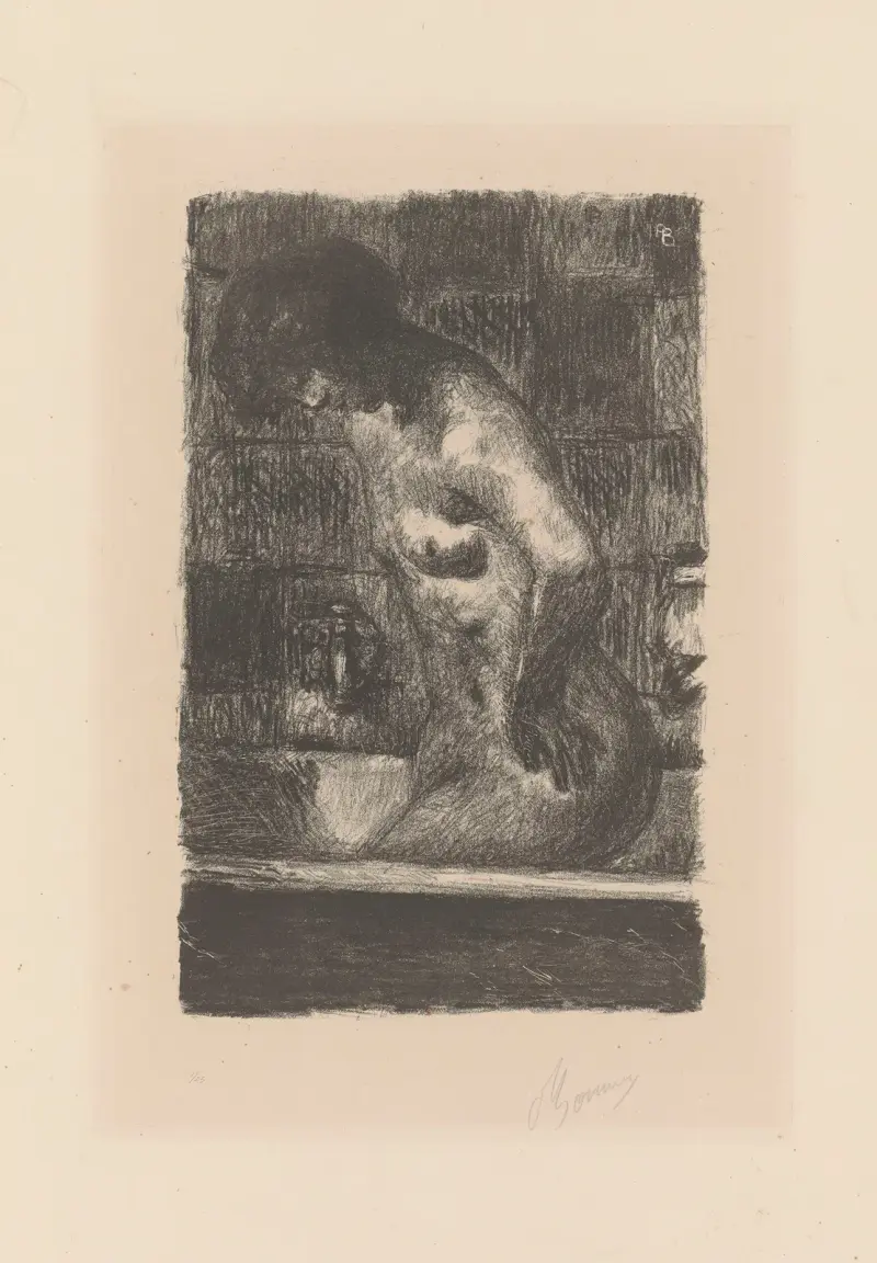 Stående kvinna i sitt badkar av Pierre Bonnard