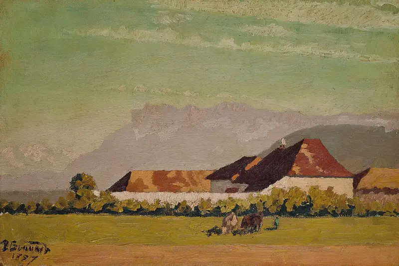 Ferme dans un paysage du Dauphiné av Pierre Bonnard