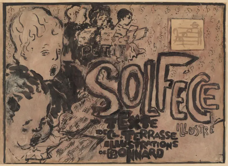 Final study for the cover of Petit solfège illustré av Pierre Bonnard