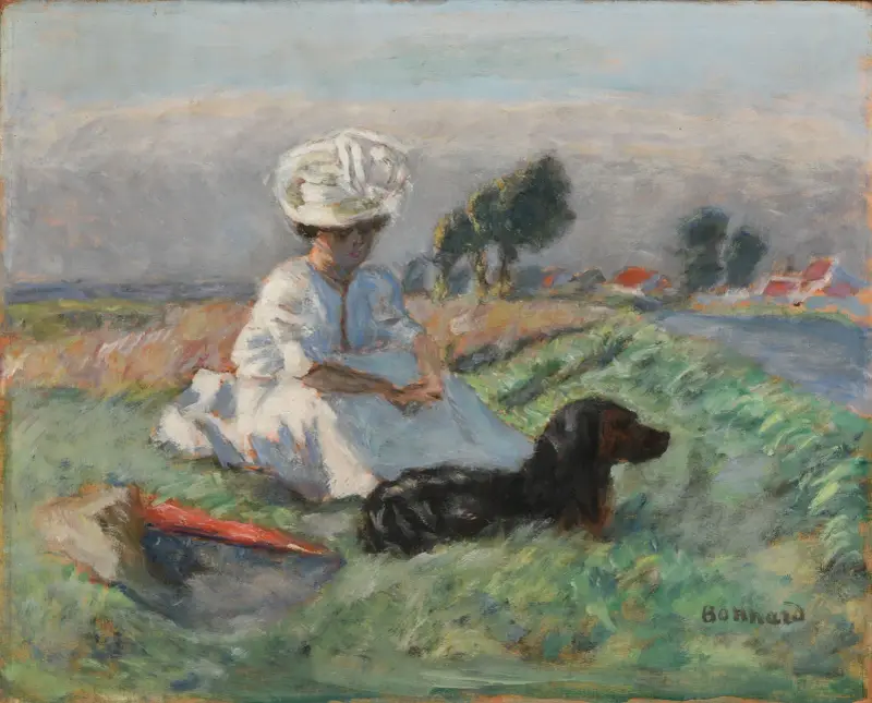 La femme au chien av Pierre Bonnard