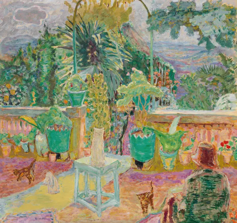 La Terrasse ou Une terrasse à Grasse av Pierre Bonnard