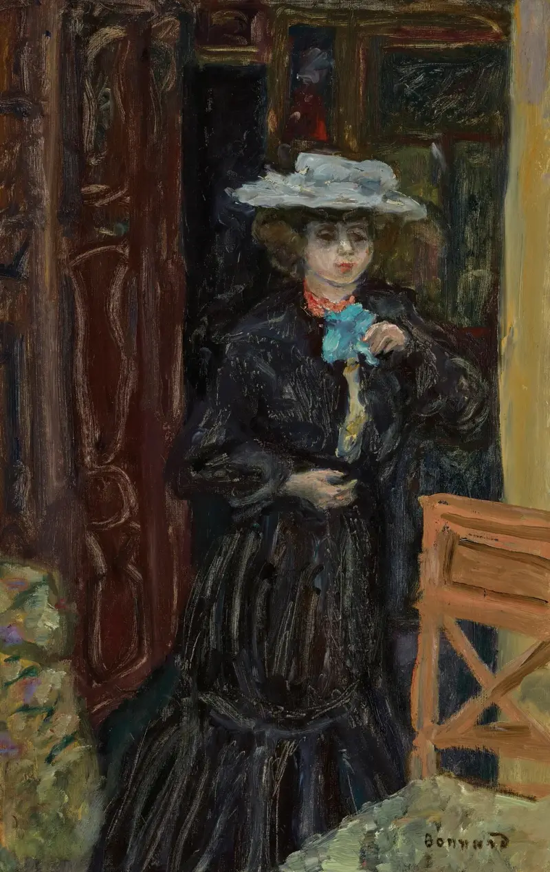 Marthe au chapeau blanc av Pierre Bonnard