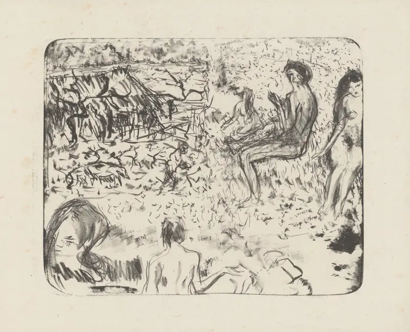 Paysage aux figures nues av Pierre Bonnard