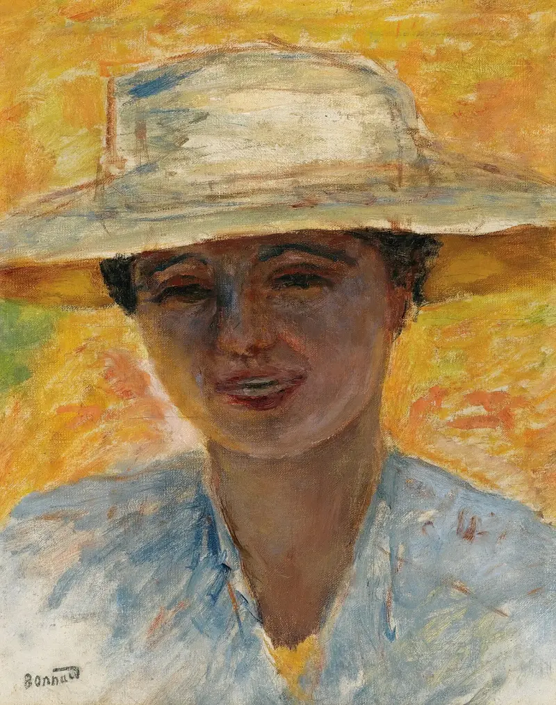 Portrait de Femme au Grand Chapeau av Pierre Bonnard