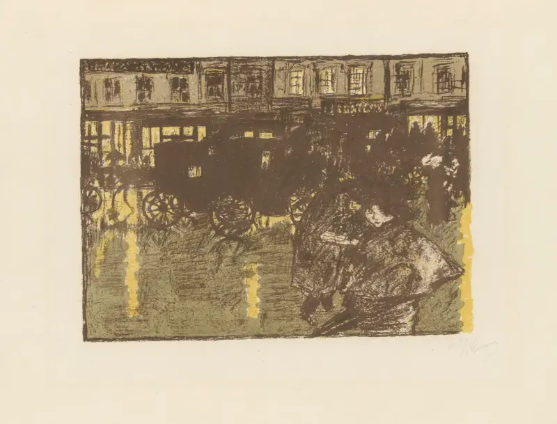 Street at Evening in the Rain (Rue, le soir, sous la pluie) av Pierre Bonnard