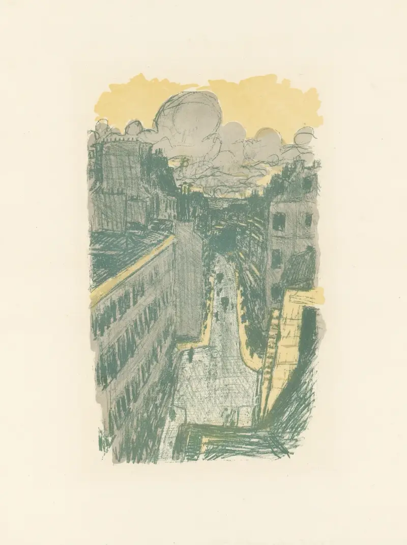 Straßenszene von oben von Pierre Bonnard