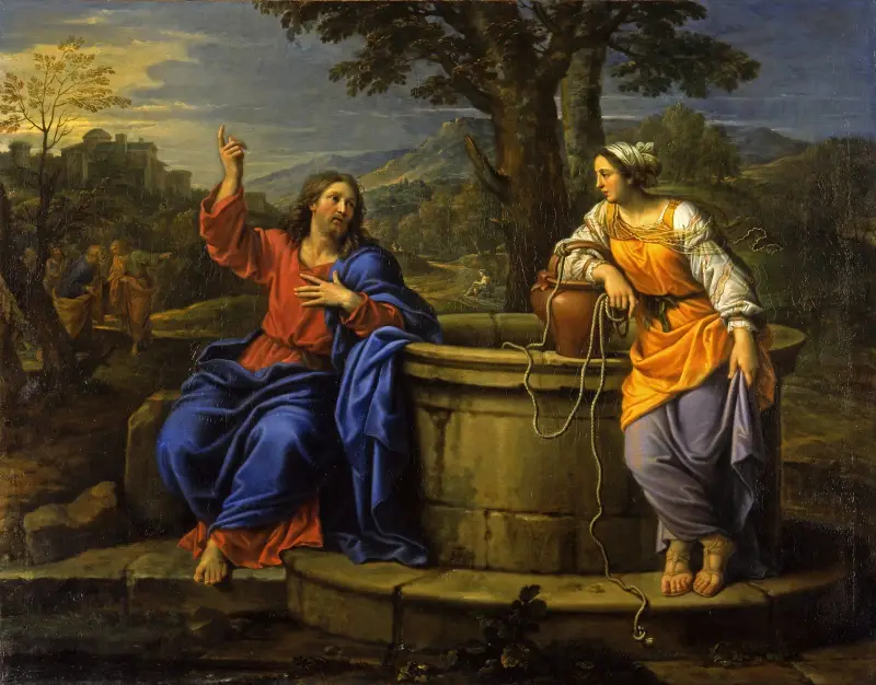 Kristus och kvinnan från Samaria av Pierre Mignard