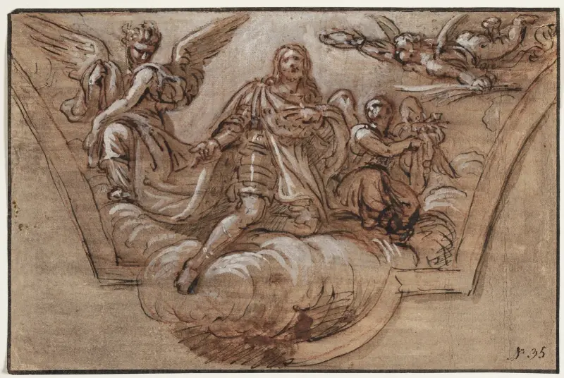 Udkast til loftsdekoration – nr 2 av Pierre Mignard