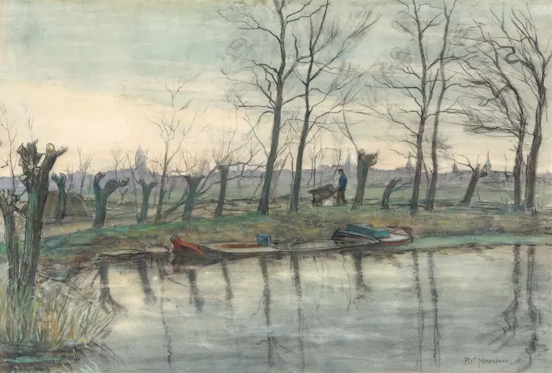 Amsterdam sedd från väster av Piet Mondrian