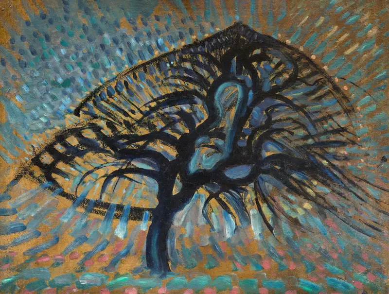 Jabłoń, wersja pointylistyczna, Piet Mondrian