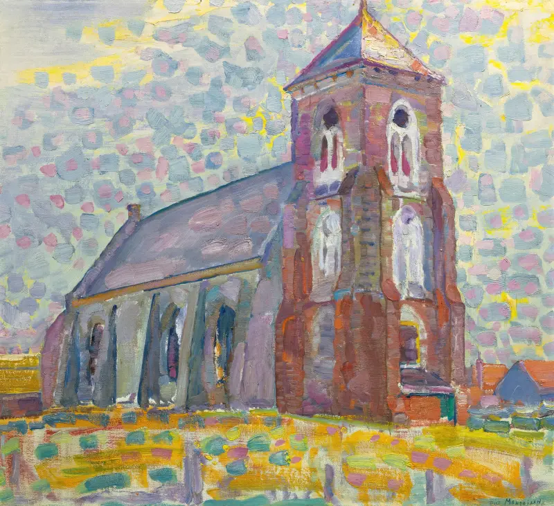 Church In Zoutelande av Piet Mondrian