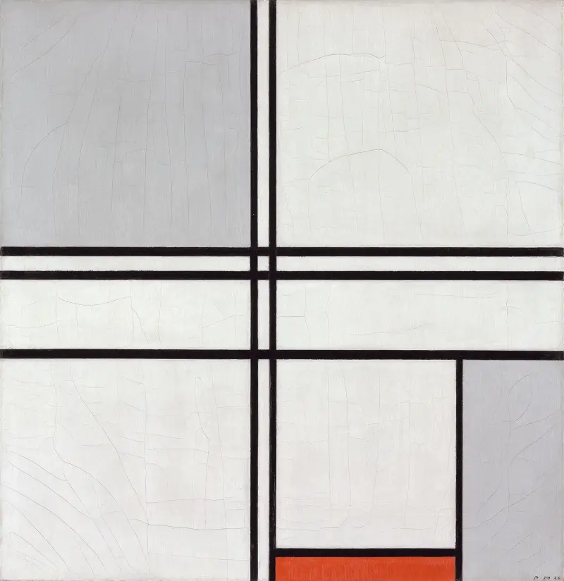 Komposition (nr 1), grå-röd av Piet Mondrian