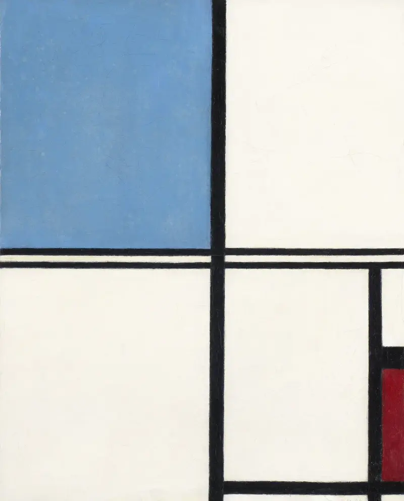 Kompozycja z niebieskim i czerwonym, Piet Mondrian