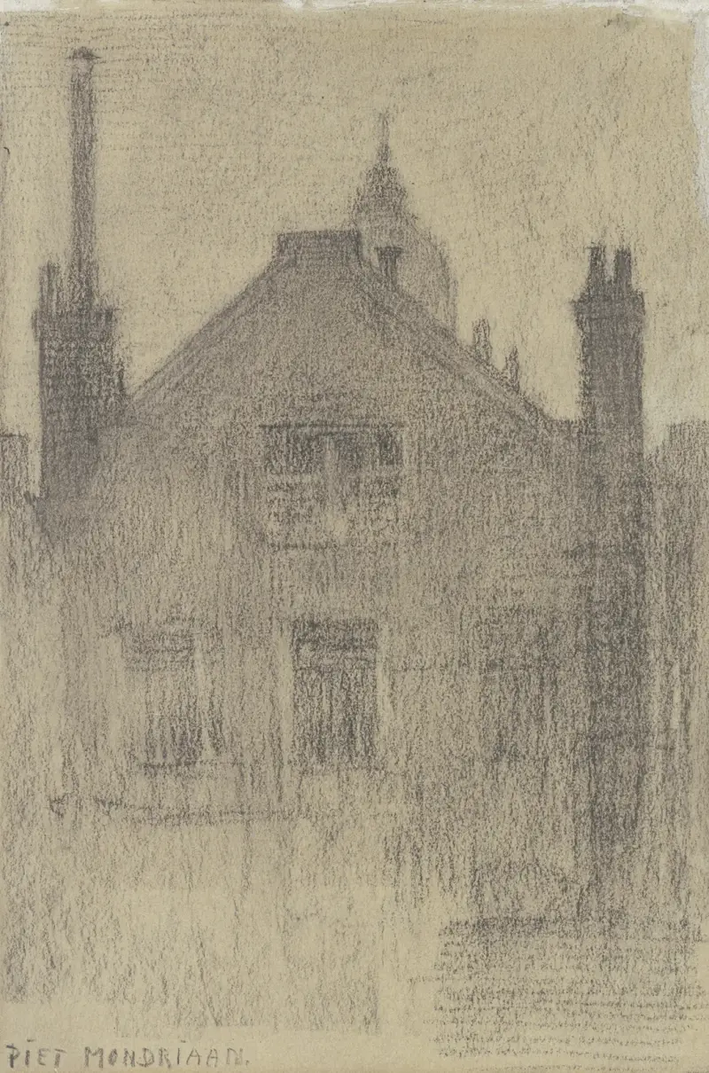 Upper Façade of House on the Hemonylaan, Amsterdam av Piet Mondrian