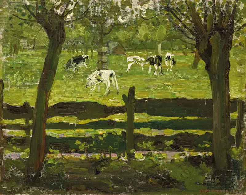 Kor på ängen av Piet Mondrian