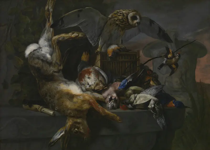 Stillleben mit Eule und Jagdbeute von Pieter Boel