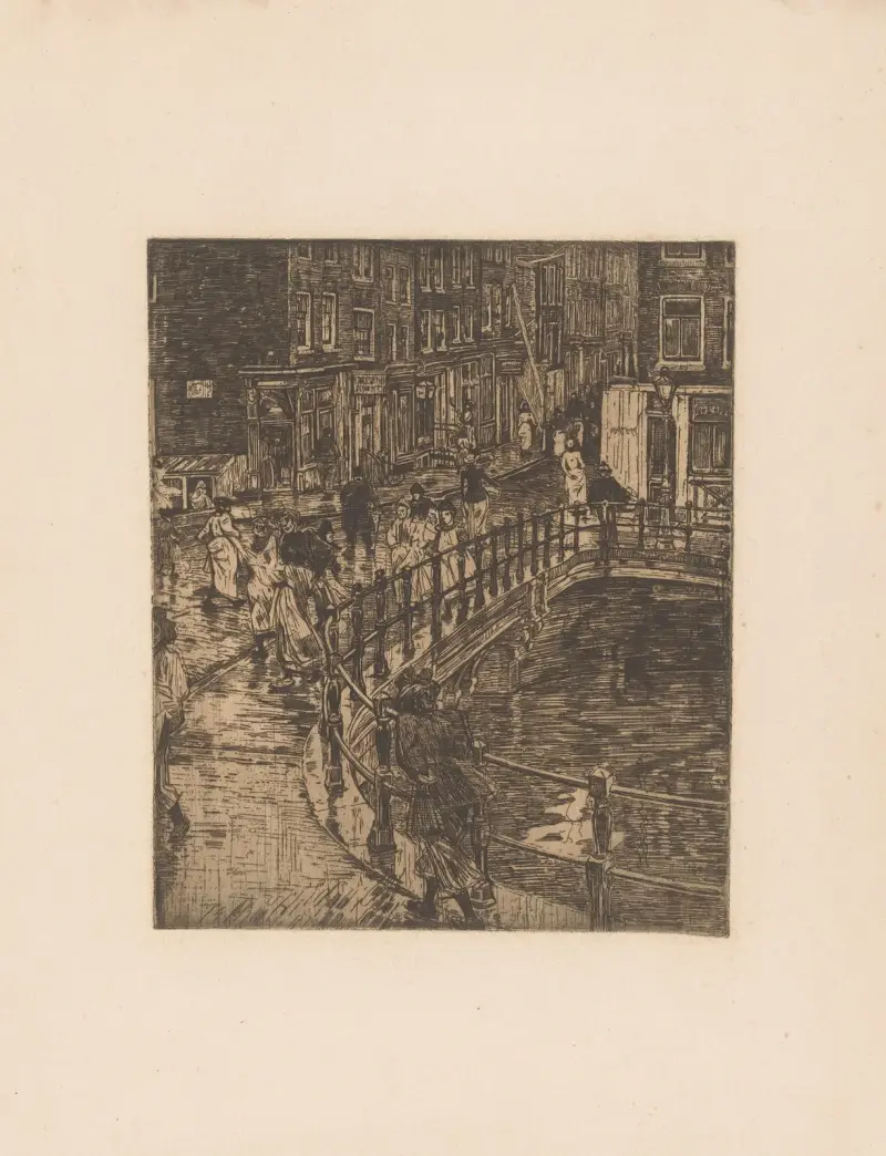 Bro över Prinsengracht i Amsterdam av Pieter Dupont