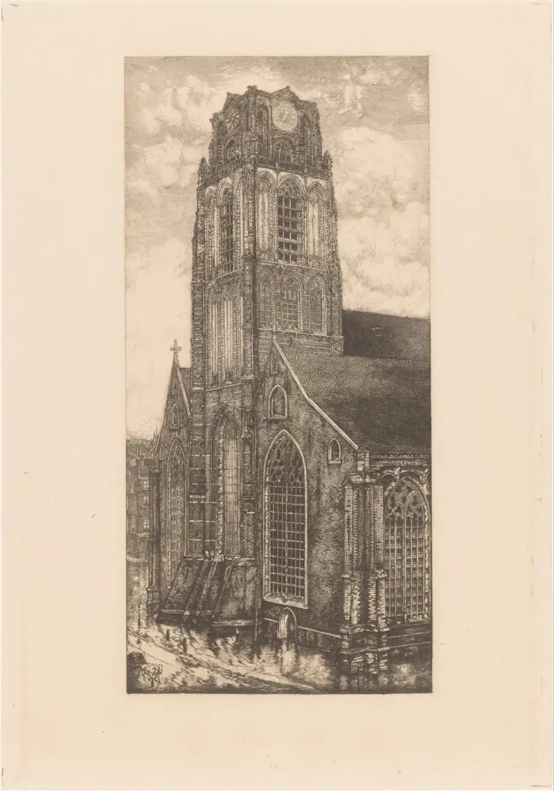 Grote of Sint-Laurenskerk in Rotterdam av Pieter Dupont