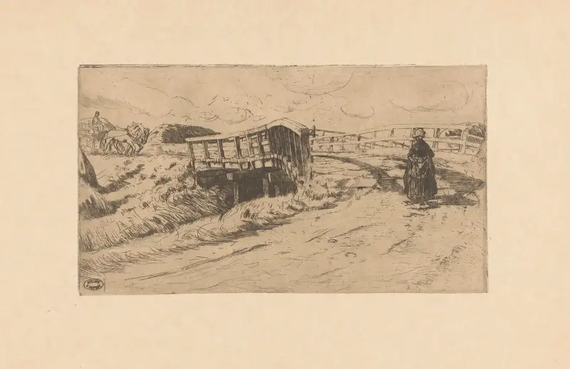 Landweg mit Brücke 2 von Pieter Dupont