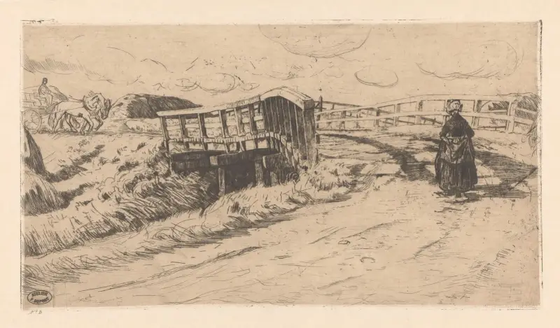 Landweg mit Brücke von Pieter Dupont