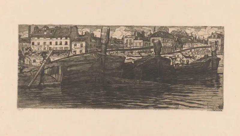 Schuiten in de Seine in Parijs av Pieter Dupont