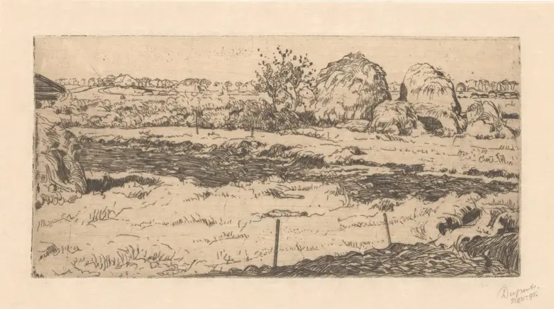 Feld mit Heuhaufen, 1895 – Nr. 2 von Pieter Dupont