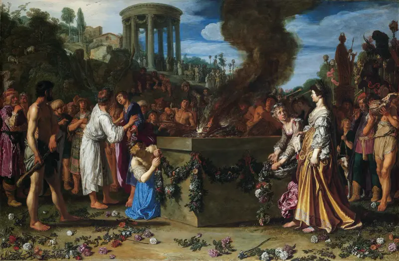 Orestes and Pylades Disputing At The Altar av Pieter Lastman