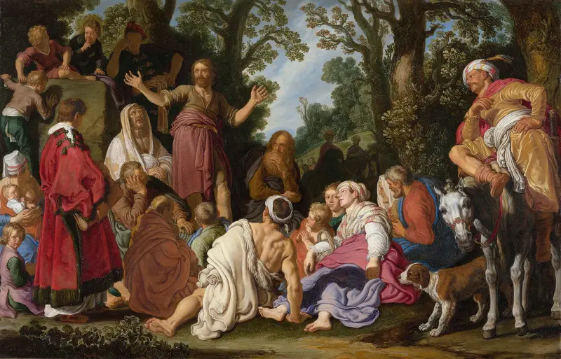 Johannes der Täufer predigt von Pieter Lastman