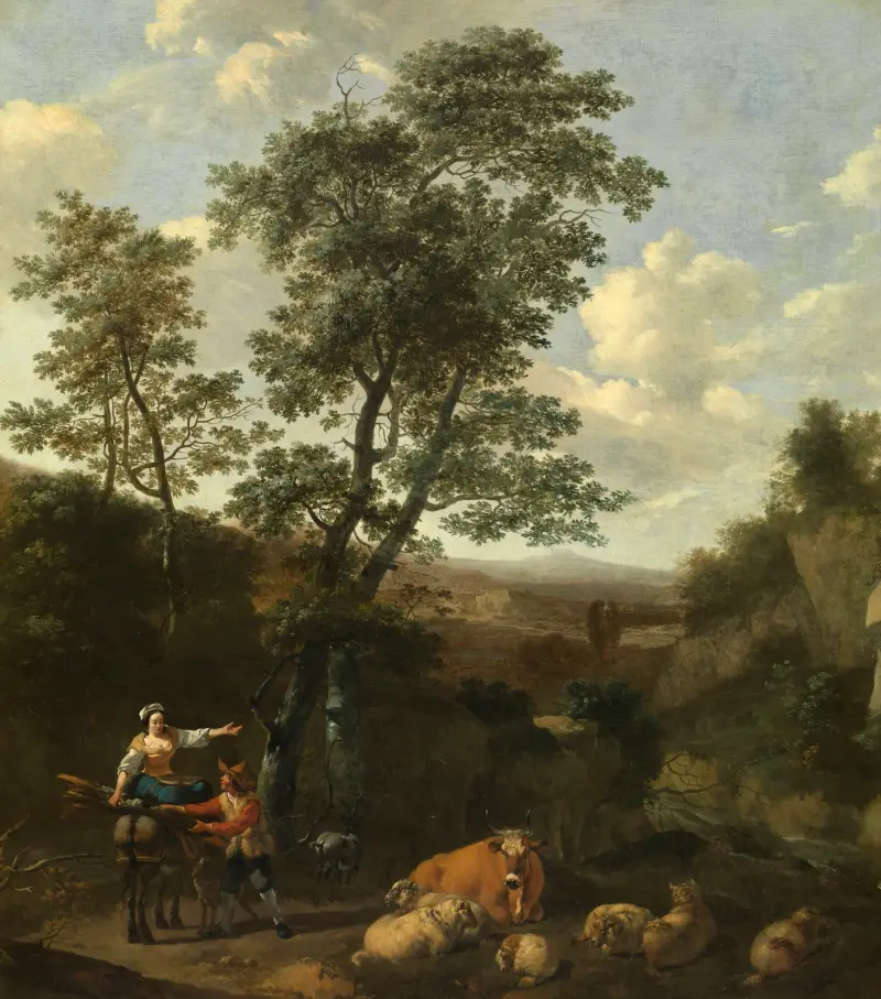 Italienskt landskap av Nicolaes Pietersz. Berchem