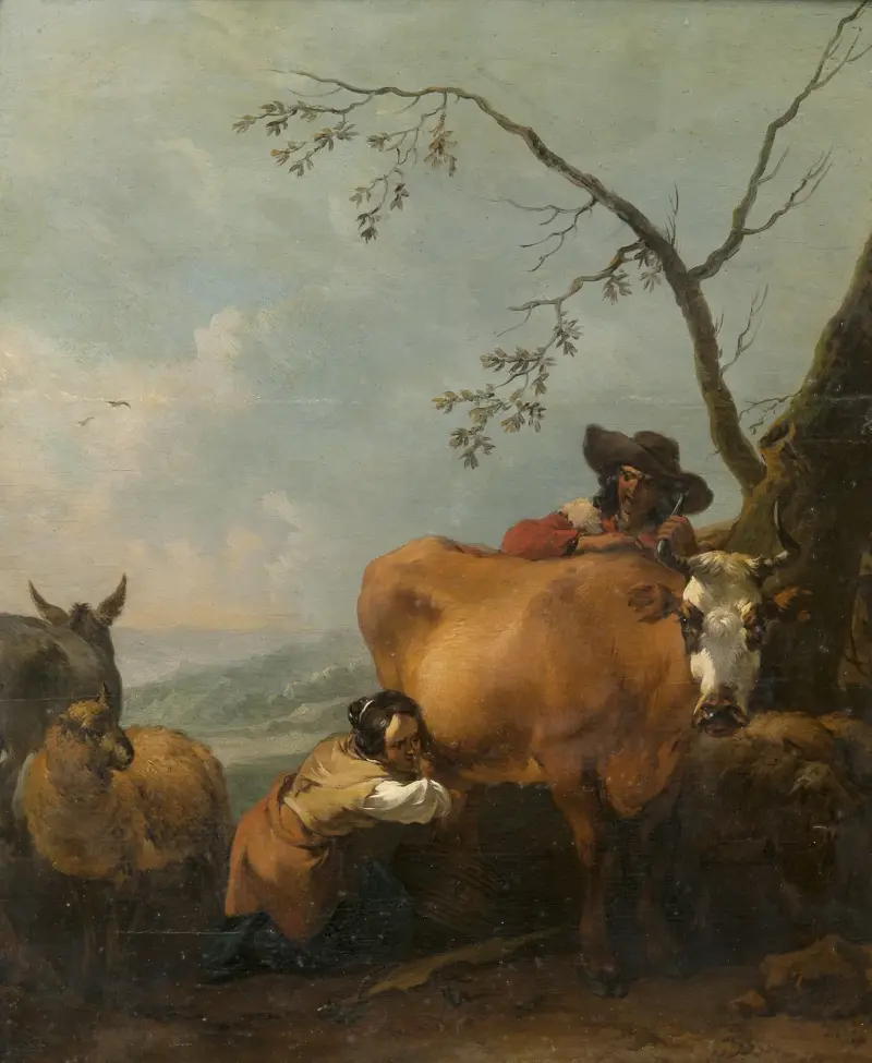 Mjölkningstid av Nicolaes Pietersz. Berchem