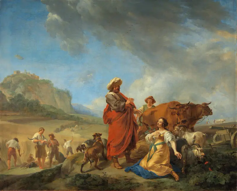 Ruth and Boas av Nicolaes Pietersz. Berchem